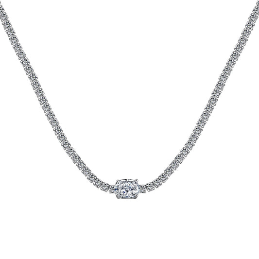 [LoveMore Jewelry]1.0 Carat Shining Oval Cut Necklace