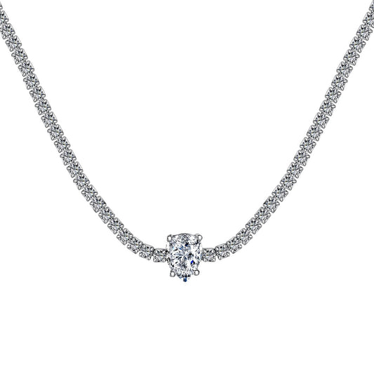 [LoveMore Jewelry]1.0 carat Unique Pear Cut Tennis Necklace