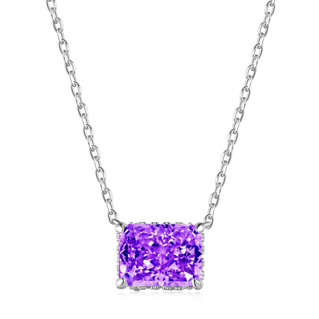 [LoveMore Jewelry]Luxurious Square Shape Colorful Necalack
