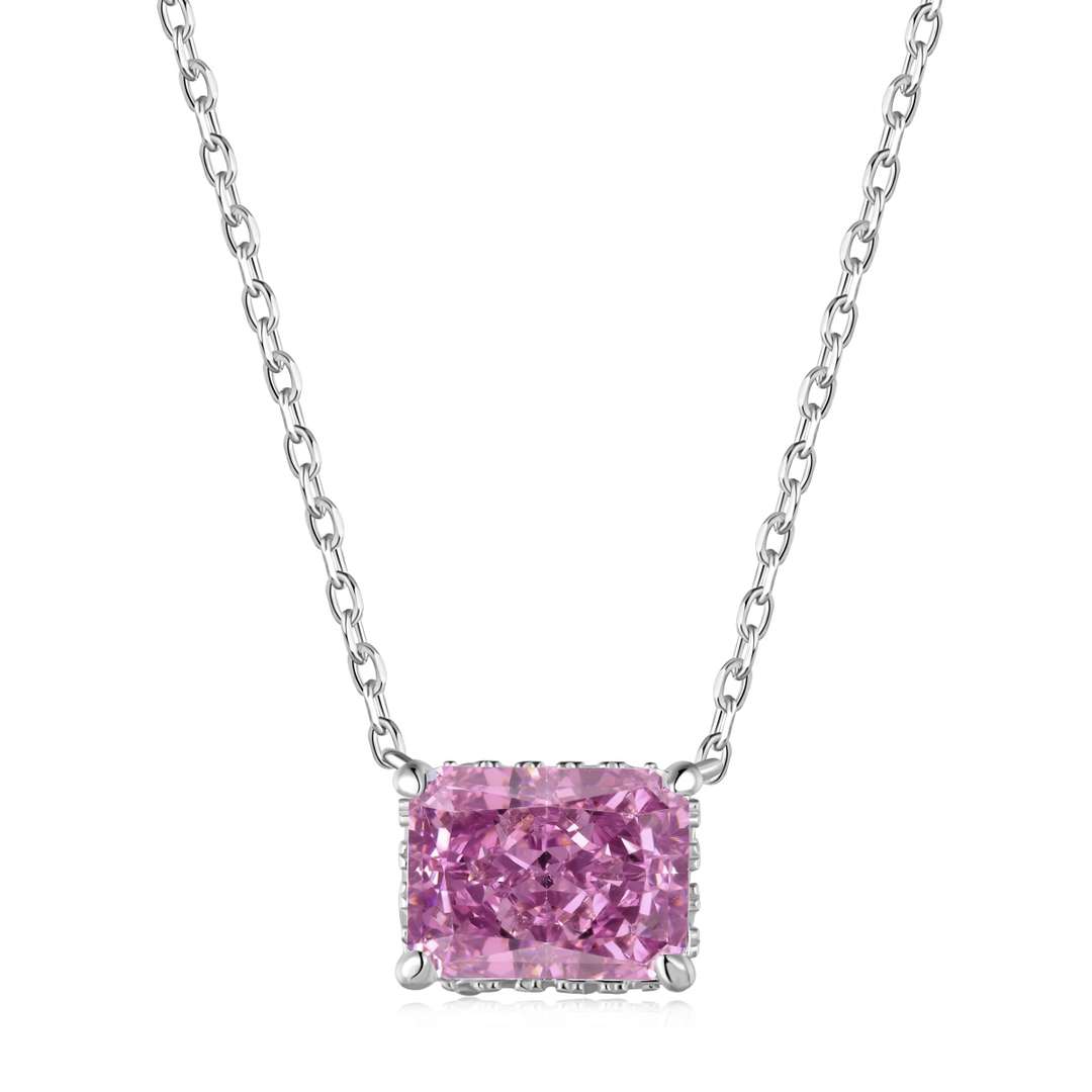 [LoveMore Jewelry]Luxurious Square Shape Colorful Necalack