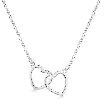 [LoveMore Jewelry]Sterling Silver Love Double Ring Necklace