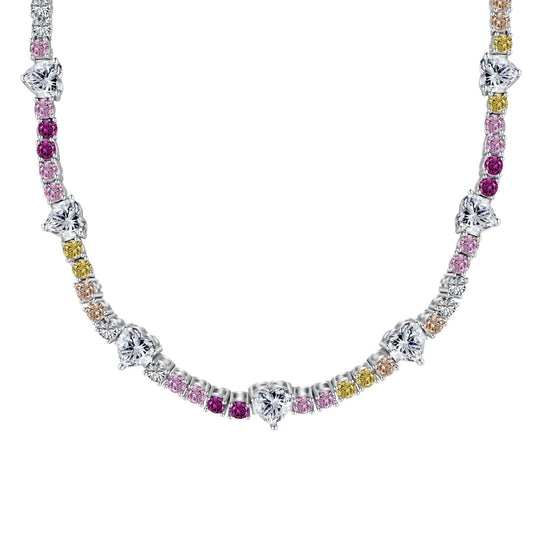 [LoveMore Jewelry]Delicate Colorful Rainbow Tennis Chain