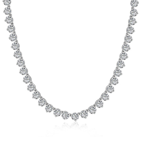 [LoveMore Jewelry]Ornate Heart Cut Tennis Necklace