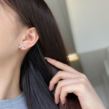 [LoveMore Jewelry]Dainty Bow Shape Earrings