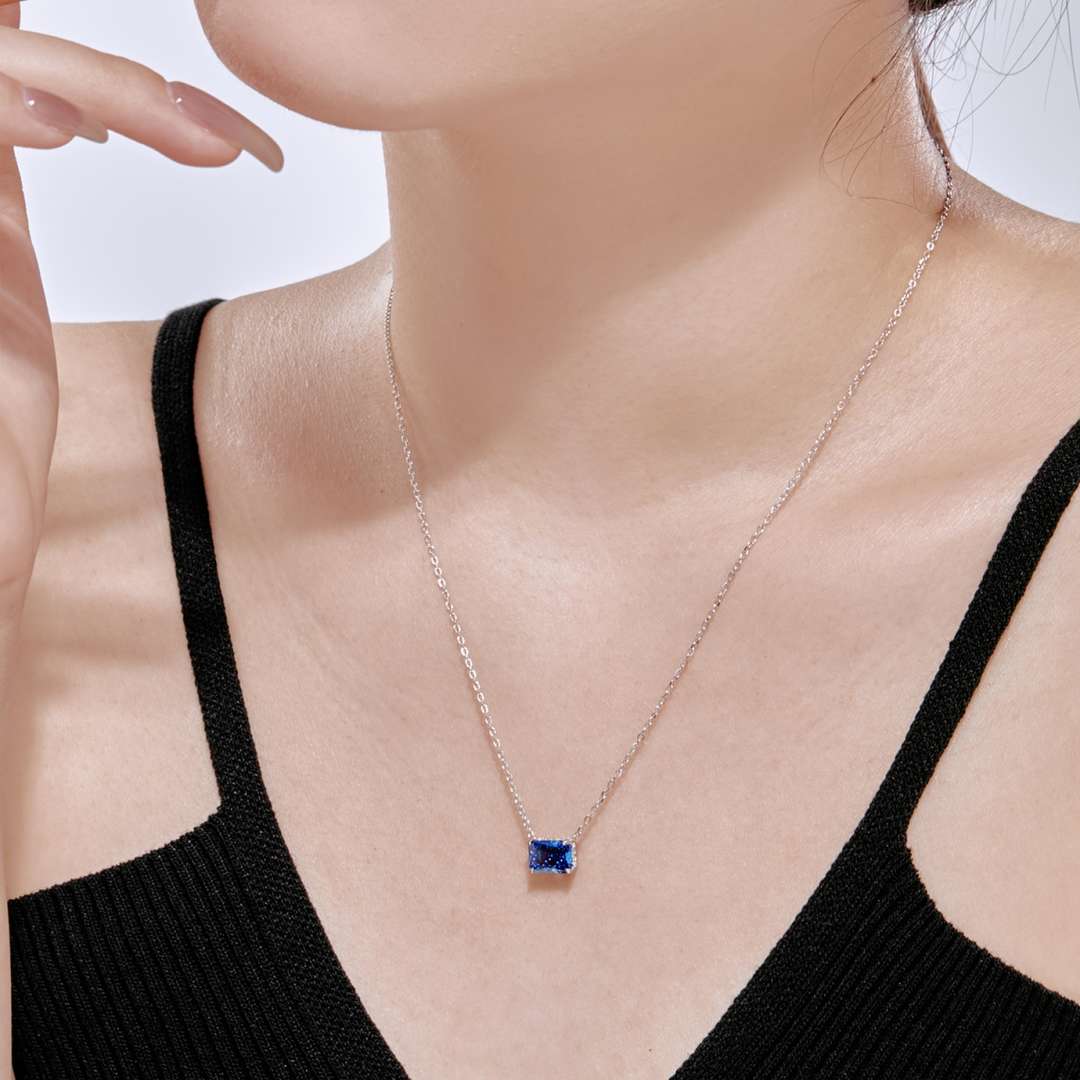 [LoveMore Jewelry]Luxurious Square Shape Colorful Necalack