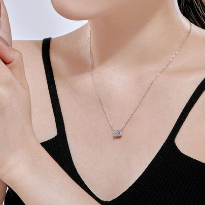 [LoveMore Jewelry]Luxurious Square Shape Colorful Necalack