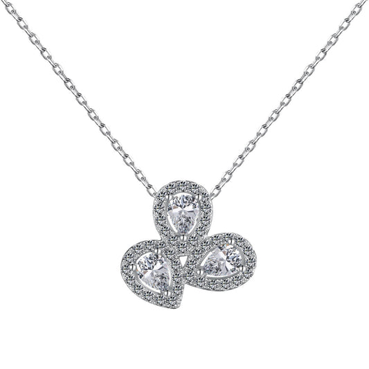 [LoveMore Jewelry]Elegant Flower Shape Pear Cut Necklace