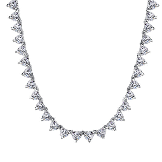 [LoveMore Jewelry]Ornate Heart Cut Tennis Necklace