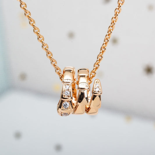 [LoveMore Jewelry]SERPENTI PINK GOLD NECKLACE DIAMOND