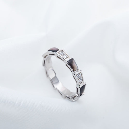 [LoveMore Jewelry]SERPENTI RING SILVER  DIAMOND BLACK MOP 3MM
