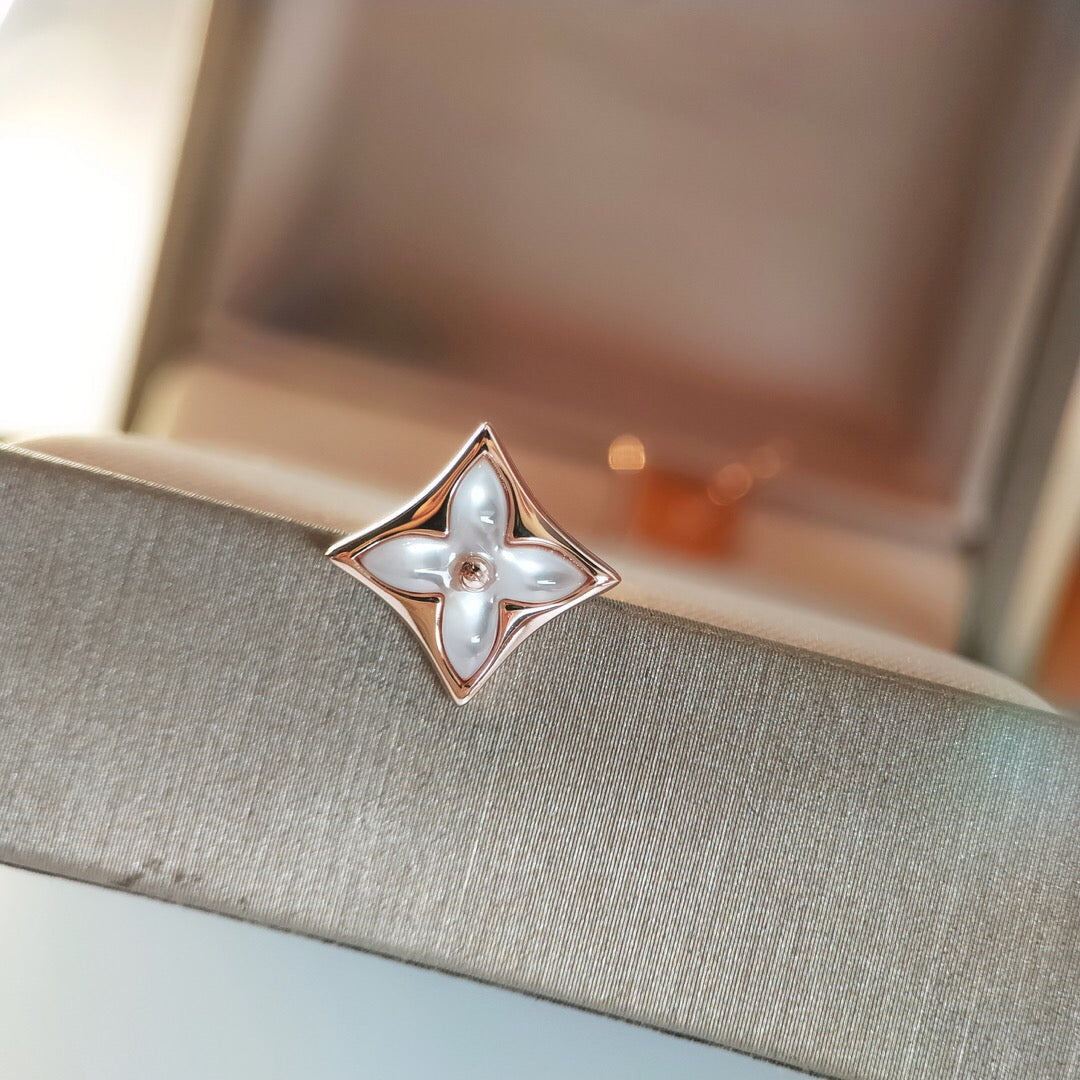 [LoveMore Jewelry]STAR MOP PINK GOLD EARRINGS