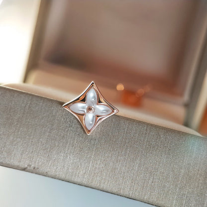 [LoveMore Jewelry]STAR MOP PINK GOLD EARRINGS