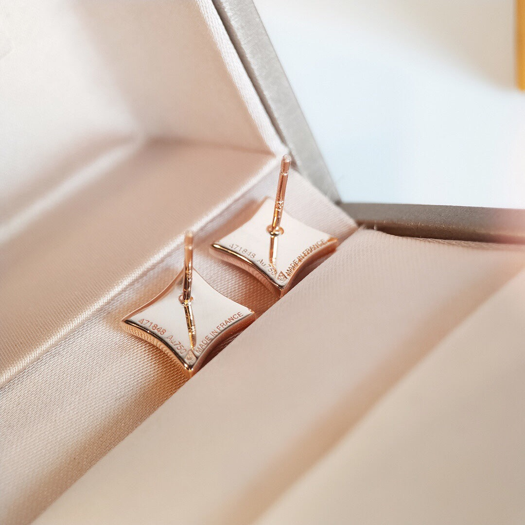 [LoveMore Jewelry]STAR MOP PINK GOLD EARRINGS