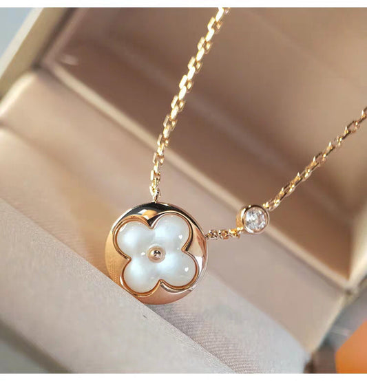 [LoveMore Jewelry]SUN MOP GOLD 1 DIAMOND NECKLACE