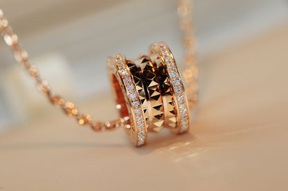 [LoveMore Jewelry]ZERO 1 ROCK PEDANT PINK GOLD NECKLACE