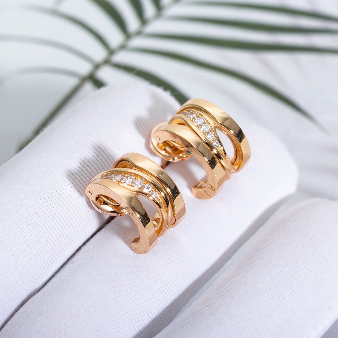 [LoveMore Jewelry]ZERO 1 PINK GOLD DIAMONDS EARRINGS