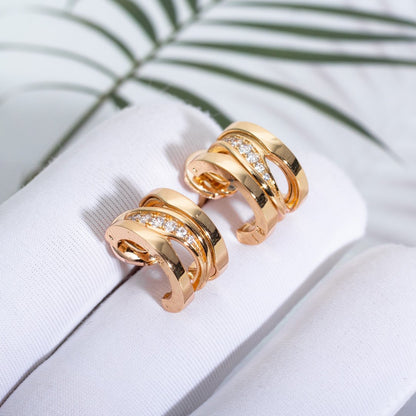 [LoveMore Jewelry]ZERO 1 PINK GOLD DIAMONDS EARRINGS