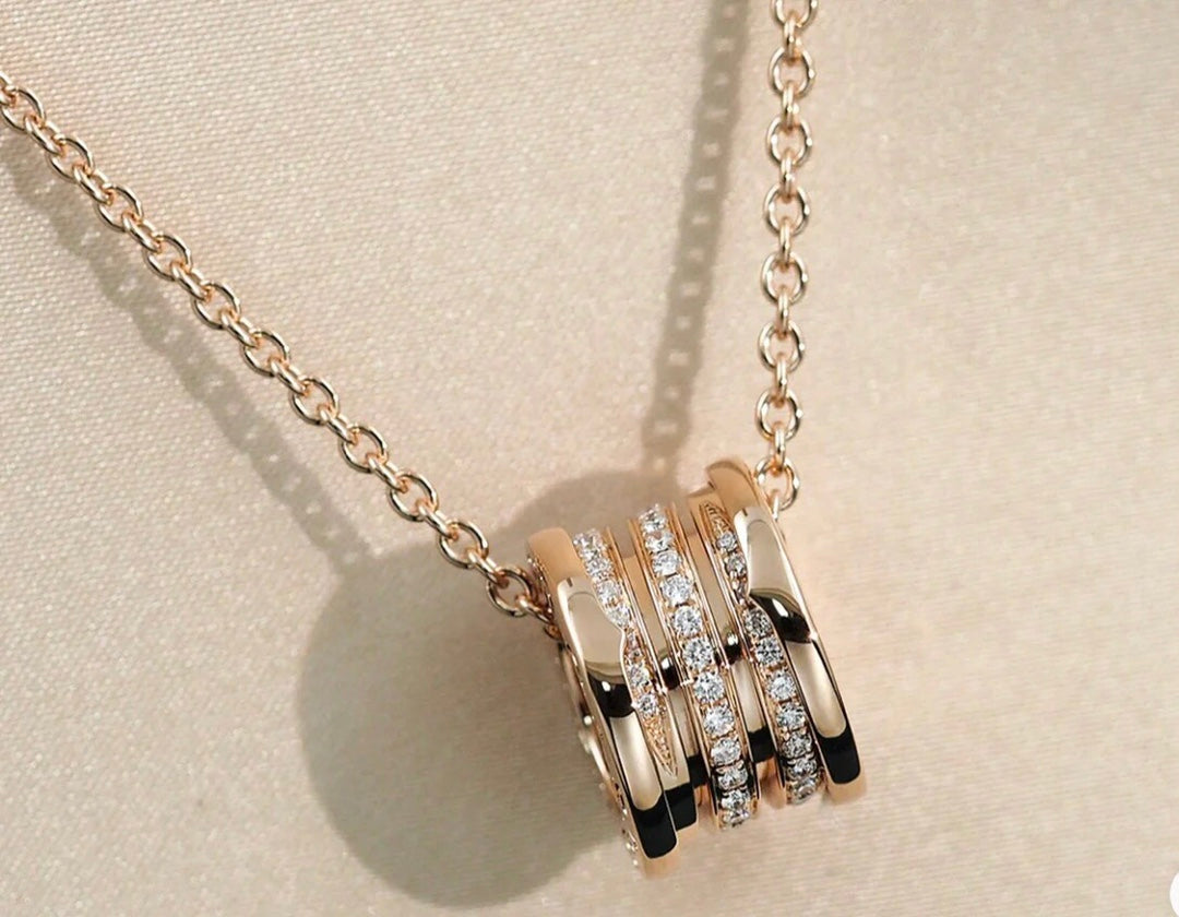 [LoveMore Jewelry]ZERO 1 PINK GOLD DIAMOND NECKLACE