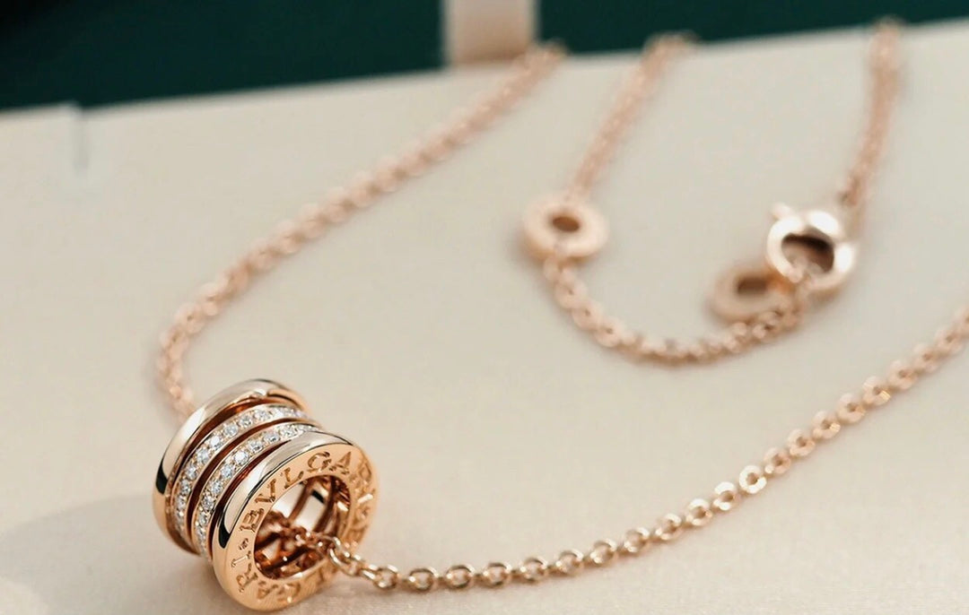 [LoveMore Jewelry]ZERO 1 PINK GOLD DIAMOND NECKLACE