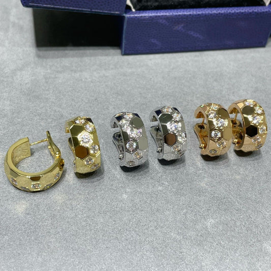 [LoveMore Jewelry]BEE LOVE DIAMOND HOOP EARRINGS