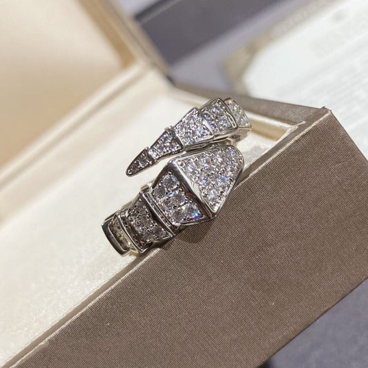 [LoveMore Jewelry]SERPENTI LARGE RING SILVER DIAMOND PAVED