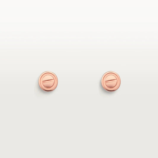 [LoveMore Jewelry]LOVE EARRINGS PINK GOLD 10MM