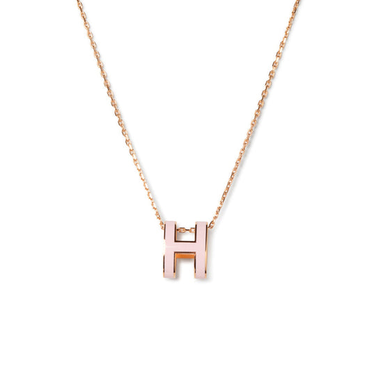 [LoveMore Jewelry]POP H PEDANT PINK GOLD