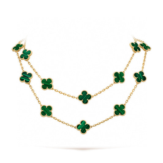 [LoveMore Jewelry]CLOVER 20 MOTIFS MALACHITE GOLD