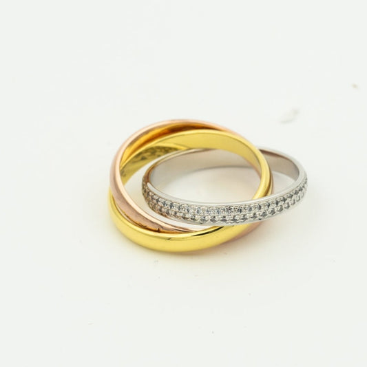 [LoveMore Jewelry]TRINITY RING GOLD PINK GOLD SILVER DIAMONDS