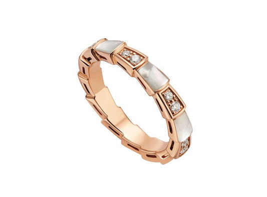 [LoveMore Jewelry]SERPENTI RING PINK GOLD DIAMOND MOP 3MM