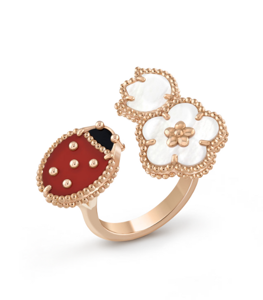 [LoveMore Jewelry]LUCKY 3 MOTIF ROSE GOLD RING
