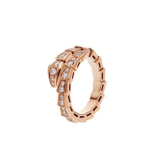 [LoveMore Jewelry]SERPENTI RING PINK GOLD DIAMOND PAVED 4MM