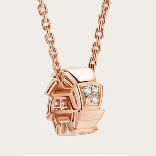 [LoveMore Jewelry]SERPENTI PEDANT DIAMOND PINK GOLD NECKLACE