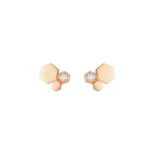 [LoveMore Jewelry]BEE LOVE PINK GOLD DIAMOND EARRINGS