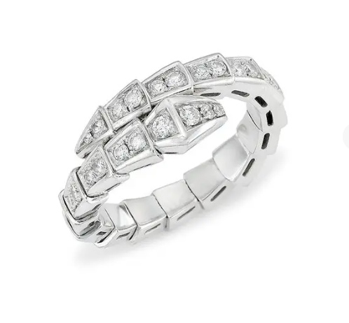 [LoveMore Jewelry]SERPENTI RING SILVER DIAMOND PAVED 4MM