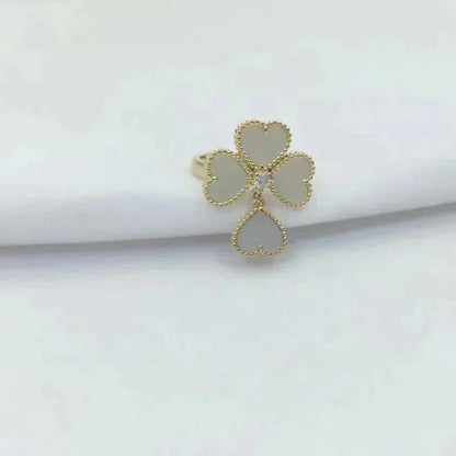 [LoveMore Jewelry]SWEET CLOVER WHITE MOP RING